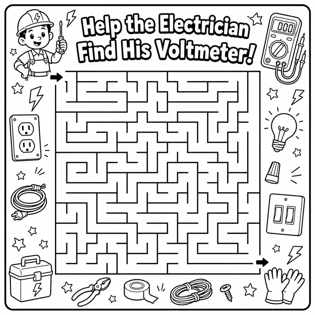 Electrician maze activity page